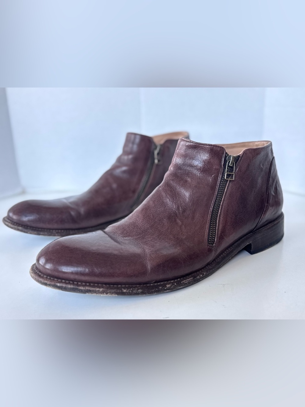 untamed street knighton noble brown moto double zip low ankle boots shoes 47